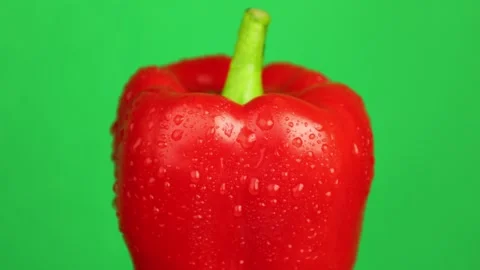 Bell pepper on green background Stock Footage 251937150
