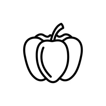 Bell pepper icon. Vector. Line style. Stock Illustration