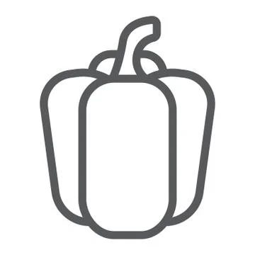 Bell pepper line icon, vegetable and diet Stock Illustration