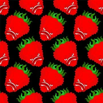 Bell pepper monster pattern seamless. GMO mutant background. Angry Vegetable  Stock Illustration