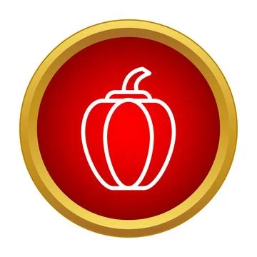 Bell pepper outline icon vector illustration Stock Illustration