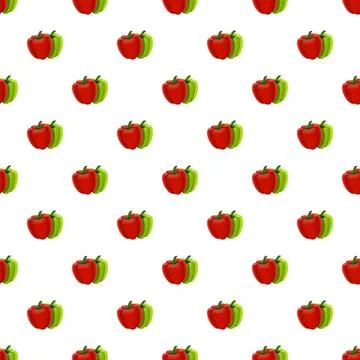Bell pepper pattern showing fresh red and green vegetables Stock Illustration