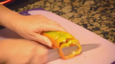 Bell Pepper Rings Stock Footage 63457386