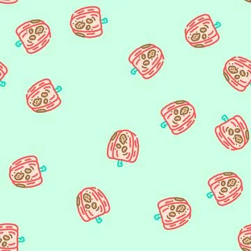 Bell pepper rotten vector seamless pattern Stock Illustration