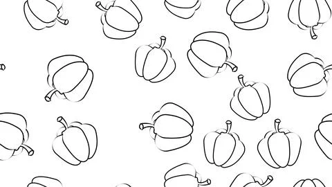 Bell pepper seamless pattern. Vegetable vector illustration. Design for the d Stock Illustration