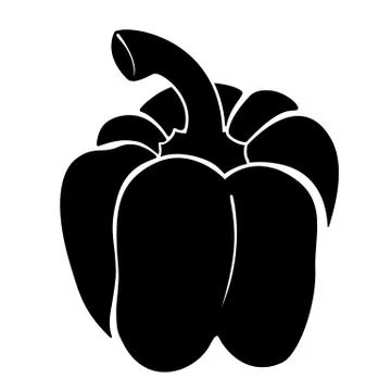 Bell pepper silhouette Stock Illustration