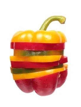 Bell pepper slices stack 스톡 사진