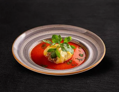 Bell pepper soup Stock Photos