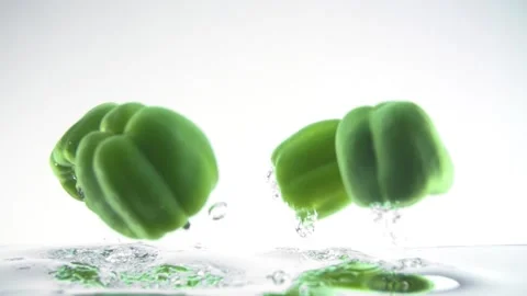 Bell Pepper Water Splash Stock Footage 154759452