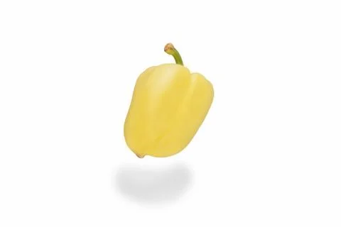 Bell pepper on a white background soars in the air Foto stock