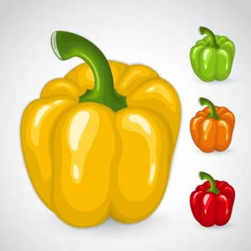 Bell peppers in different colors Stock Illustration