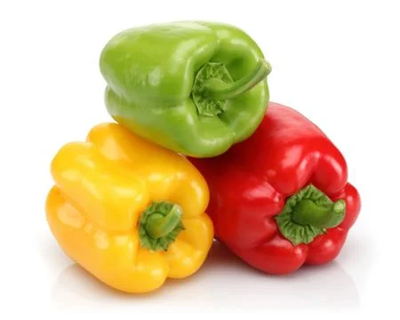 Bell peppers in different colours Stock Photos