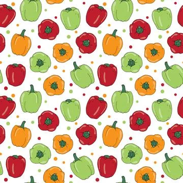 Bell peppers seamless pattern illustration vector design Stock Illustration