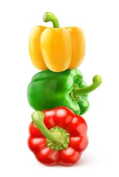 Bell peppers in a stack 스톡 사진