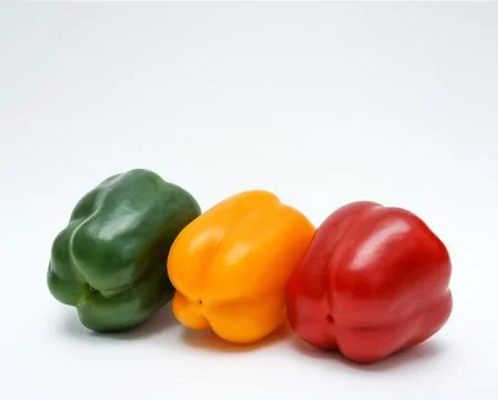 Bell peppers on white background Stock Photos