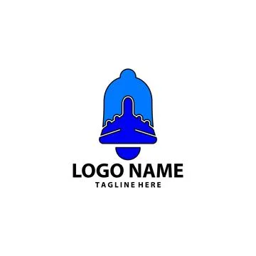 Bell plane logo design vector Stock Illustration