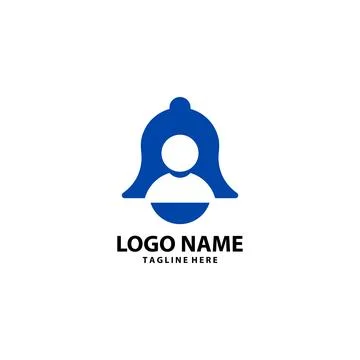 Bell profile logo design vector Stock Illustration