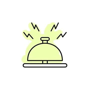 Bell, reception with color shadow vector icon in hotel service set Stock Illustration