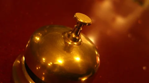 Bell in reception of hotel Stock Footage 29632010