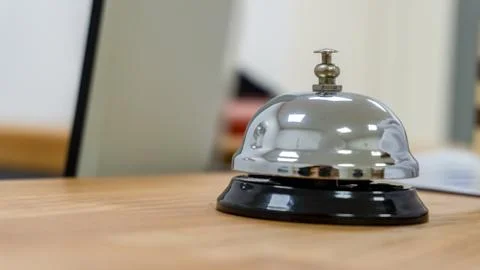 Bell receptionist - table bell for calling staff Stock Photos