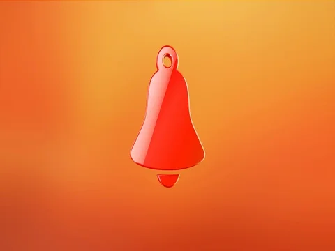 Bell Red 3d Icon Stock Footage 69779403