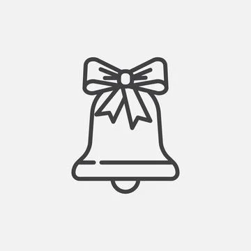 Bell with red bow symbol Stock Illustration