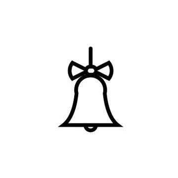 Bell with ribbons. vector icon eps10 Stock Illustration