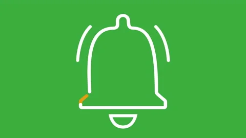 Bell On Right Direction On Green Background Stock Footage 194994502