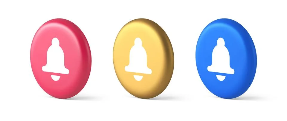 Bell ring audio sound button signal push reminder cyberspace interface noti.. Illustrazione stock
