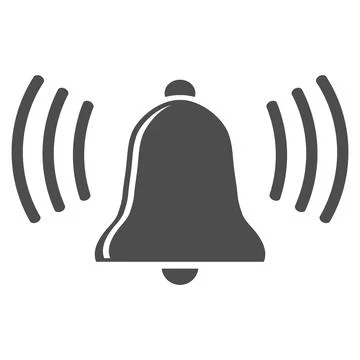 Bell, ring the bell icon in black isolated on white background. Vector Stock Illustration