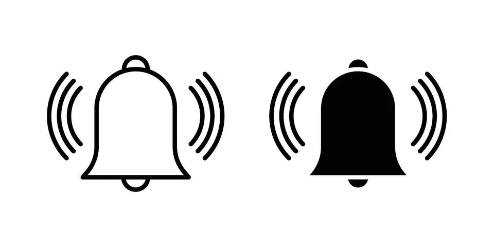 Bell ring icon Illustration set. Vector Eps10 for apps Stock Illustration