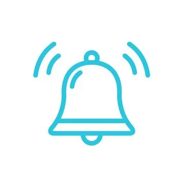 Bell ring icon isolated on white background. From blue icon set. Stock Illustration