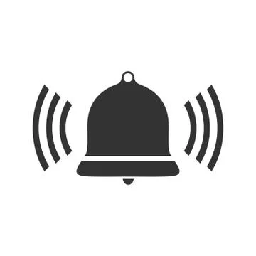 Bell Ring Voice icon flat Stock Illustration