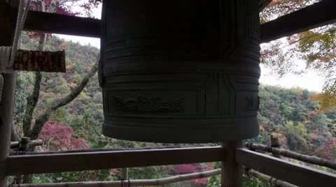 Bell Ringing At Buddhist Temple Stock Footage 21377300