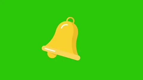 The bell is ringing. Green screen yellow color bell. Stock Footage 242320161