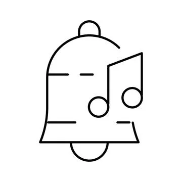 Bell ringing with musical note notification alert 스톡 일러스트