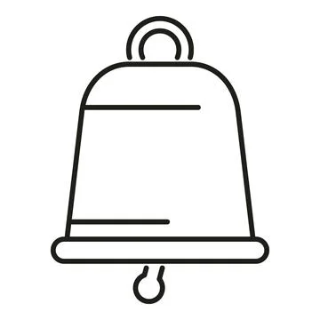 Bell ringing notification sound line art icon Stock Illustration