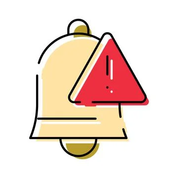 Bell ringing with warning attention error message icon Illustrazione stock