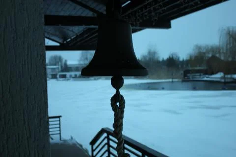 Bell ringing winter river ice Fotos de archivo