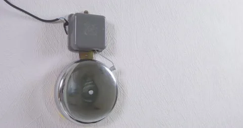 Bell rings announcing beginning and ending of lessons Stock Footage 166009673