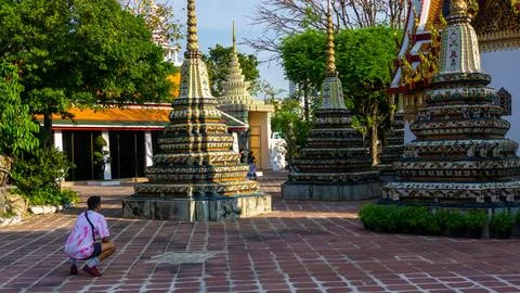 Bell shape temple in Wat Pho Temple in Bangkok, Thailand Stock Photos