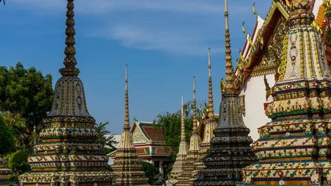 Bell shape temple in Wat Pho Temple in Bangkok, Thailand Stock Photos