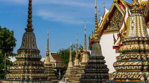 Bell shape temple in Wat Pho Temple in Bangkok, Thailand Stock Photos