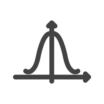 Bell Shaped Graph icon vector image. Stock Illustration