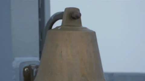 A bell on the ship on the port Stock Footage 53875665