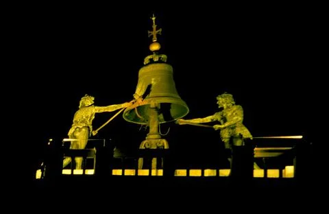 Bell of St. Marks Clock Tower in Venice, Italy. Stock Photos