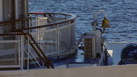 The bell at the stern of the ship Stock Footage 78045737