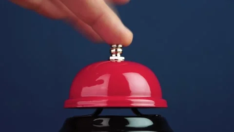 Bell on the table calls Stockbeeldmateriaal 237294714