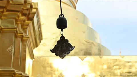 The bell in thailand temple Stock Footage 145147731