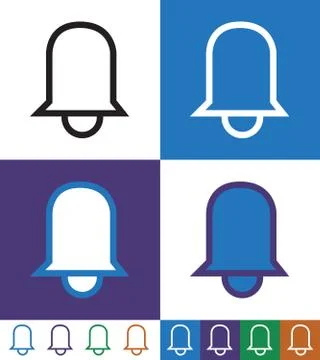 Bell Thin Line Icon, Ring And Alert, Alarm Sign Stock Illustration